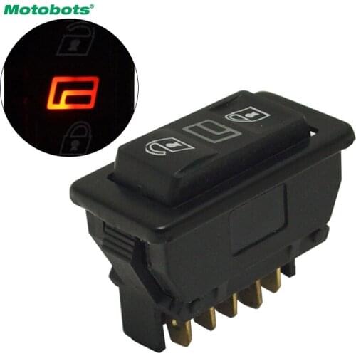 MOTOBOTS 1PC Auto 12V/24V 20A Universal 5pins Car Power Window Switch Button With Illumination Indicator Red Light#5705
