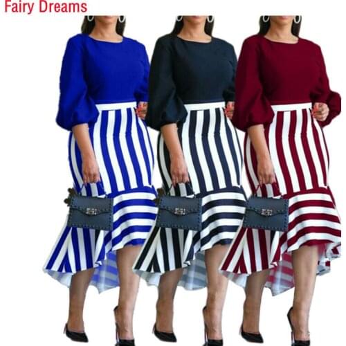 African Plus Size Womens Summer Temperament Lantern Sleeve Printed Long Dress Ladies Clothes Dashiki Kanga Robe Vestir Vestito