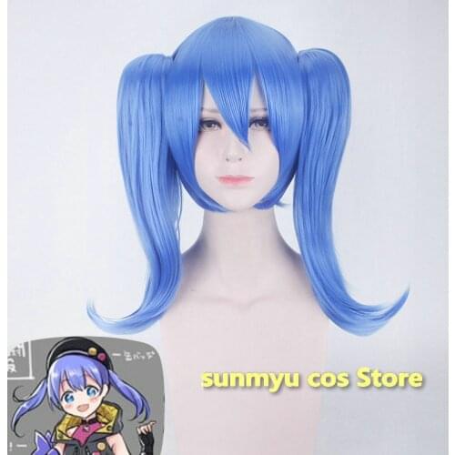 Vtuber YouTube Yuki Chihiro Blue Ponytail Wig Cosplay Hair
