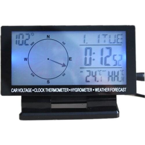 Upscale Multifunction 5 In 1 Car Digital LCD Clock & Temperature Display Electronic Clock Car Decoration With Battery 2020 New