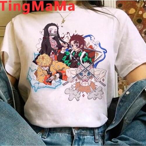 Demon Slayer Kimetsu No Yaiba Tanjirou Kamado clothes female tumblr graphic tees women t-shirt t shirt white t shirt