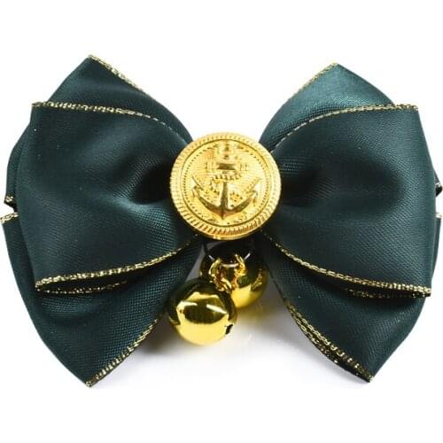 Pet Dog Bell Collar Poodle Bow Tie Bow Small Dog Large Dog Cat Little Bell Shape Necklace Ornament Hand Sewing