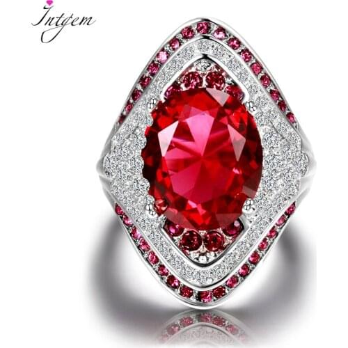 Genuine Unique 925 Silver Ring with Ruby Stones For Women Vintage Crystal Fashion Luxury Wedding Party Jewelry Gifts Wholesale