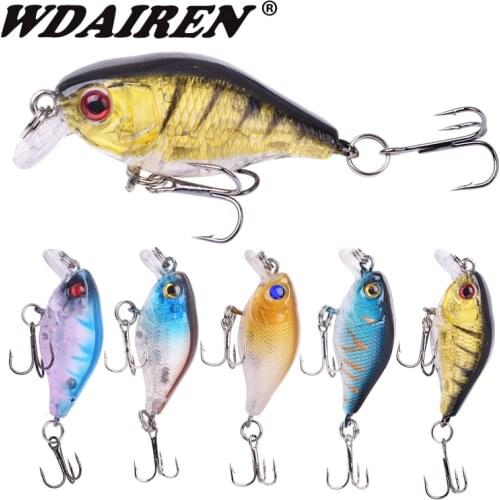 1Pcs Floating Wobbler Crank Fishing Lure 45mm 4g Top Water Minnow Aritificial Hard Bait Crankbait For Bass Treble Hooks Tackle
