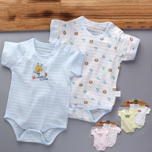 2 Pcs/set Cartoon newborn Baby Rompers For Summer Short Sleeve Boys& Girls Romper Baby Costume Jumpsuits Infant Clothes