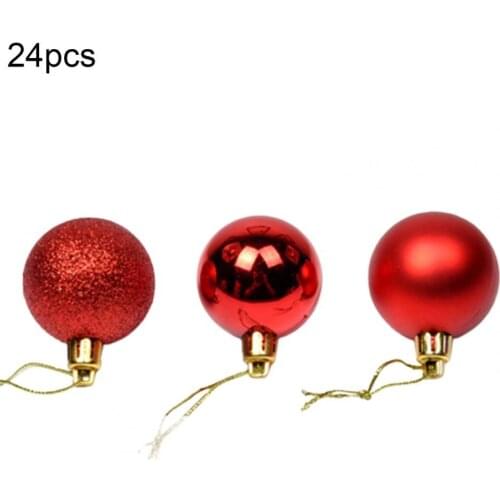 24Pcs Christmas Ball Christmas Tree Balls Festival Home Party Mall Xmas Hanging Decor Ornament Festive Party Supplies