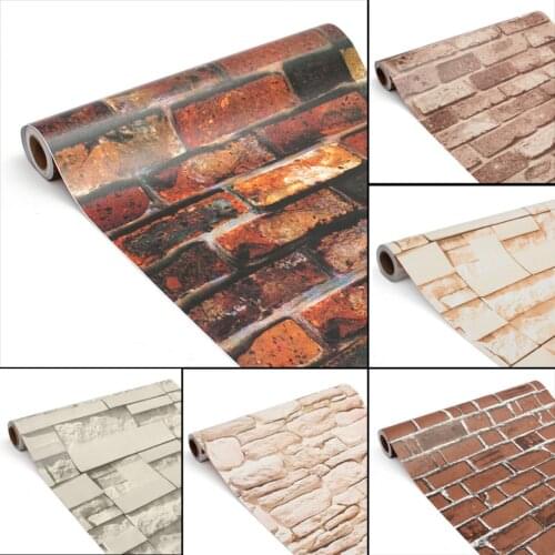 45cm*10m DIY Modern 3D Brick Pattern Self-adhesive Waterproof Wall Paper Decor 2018 NewStyle