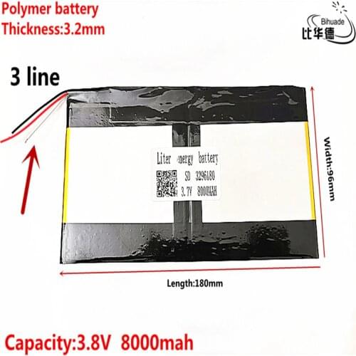 3296180 3.7v 8000mAh For Teclast X98 air 3G v99i Tablet PC Battery 3 wire Perfect quality of large capacity alternatives