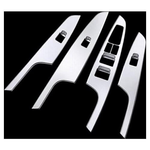 ACCESSORIES FIT FOR 2015 2016 2017 for HYUNDAI TUCSON TL CHROME INTERIOR DOOR WINDOW SWITCH PANEL COVER GARNISH