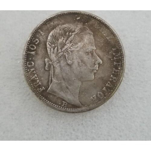 Antique handicraft Austria 1864 b brass silver-plated silver dollar silver round foreign trade collection