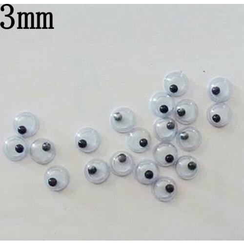 Free Shipping Size 3mm 500pcs/lot Movable Toy Eye googly eyes Plastic Eye Without Self-adhesive