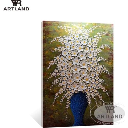 Large sizes Hand-painted canvas oil paintings on the wall abstract thick oil flowers for home decoration living room no framed