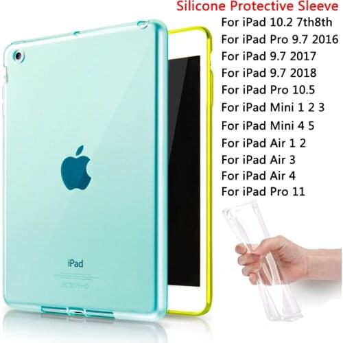 TPU Colour Transparent Silicone Case For iPad Pro 11 2020 Tablet Case For Mini 4 5 Air 1 2 3 4 Pro 10.5 10.9 9.7 inch Soft Cover