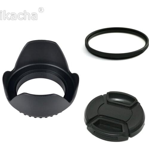 58mm Flower Lens Hood +UV Filter + 58mm Lens Cap for Canon EOS 400D 550D 500D 600D 1100D Nikon D80 D50 D7000 D3100 DS DSLR