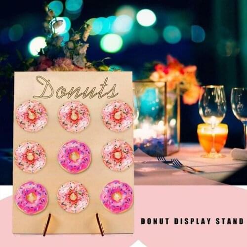 1pcs Wooden Donut Stand Baking Dessert Hanging Donuts Table Home Wedding Kids Birthday Party Decoration Accessories Donut Stand