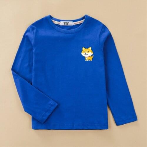Cartoon Shiba Inu children tops fashion boy clothes long sleeve t-shirt girl tees 100% cotton spring and autumn kid costumes