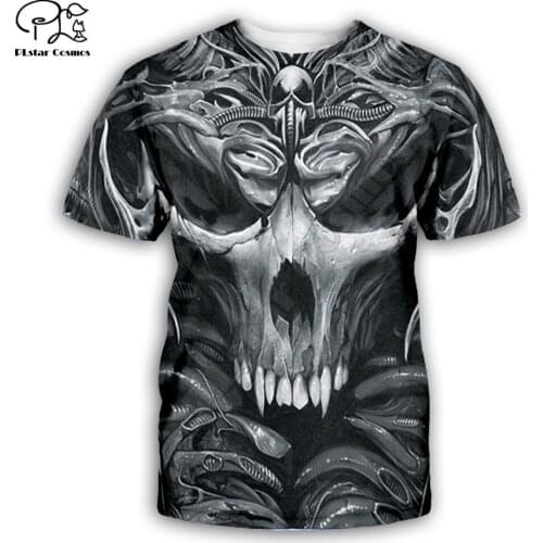 Trippy skull head 3D full printing fashion t shirt Unisex hip hop style tshirt streetwear casual summer men for women