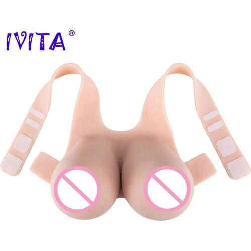 IVITA 16KG Huge Realistic Silicone Breast Form Fake Boobs False Breast For Crossdresser Transgender Enhancer Mastectomy