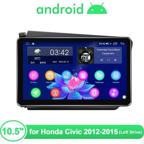 JOYING 10.5Inch Car Multimedia Player Android10.0 Screen WiFi Bluetooth Fast Boot 1280*720 For Honda Civic 2012-2015(Left drive)