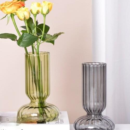 Creative Glass Vase Terrarium Colorful Nordic Small Flower Pot Bottle Hydroponic Cute Room Home Decoration Accessories