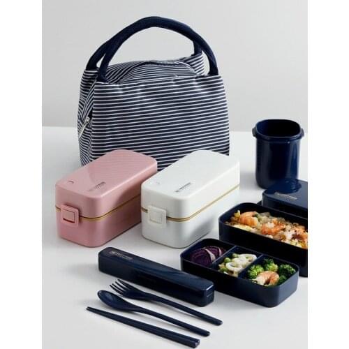 Lunch Box Double-Layer Container Office Workers Fat-Reducing Fitness Partition Food Container Insulation Microwave Oven Heating