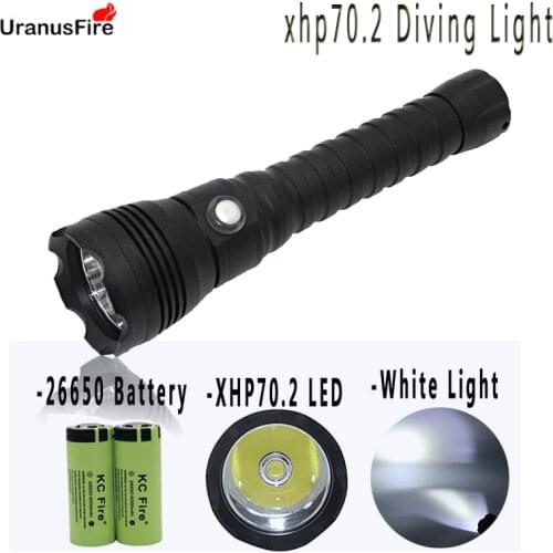 Powerful XHP70.2 LED diving Flashlight torch 4000 lumens Underwater 100M 26650 waterproof scuba flashlight 5 Mode led Tactical