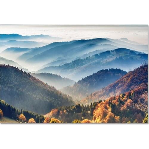 Nature Landscape Forest Mountain Lake Boat Pre-Printed 11CT Cross-Stitch Embroidery Full Kit DMC Threads Knitting Gift