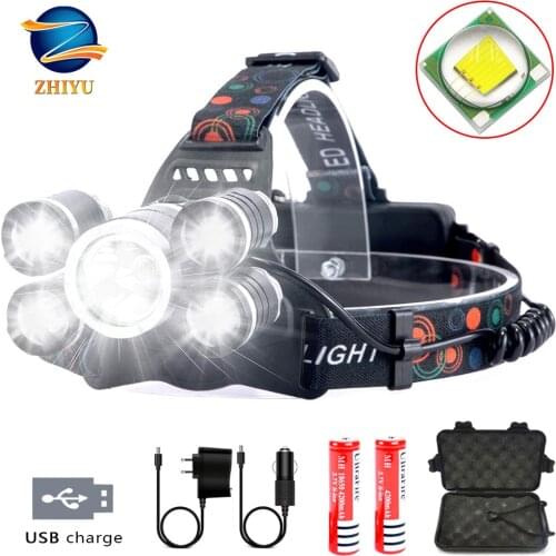 Headlamp Rechargeable LED Headlight 4 Modes, LED Waterproof Work Headlight, Brightest Flashlight ,for Camping,Hiking, Fishing