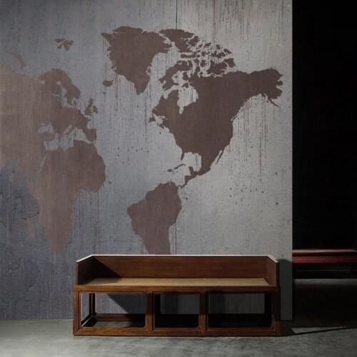 Seamless wallpaper World map abstract golden background wall painting