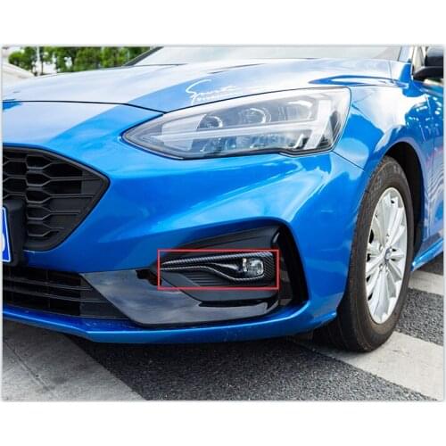 2Pcs High Quality ABS Front Foglight Lamp Cover Trim Frame Exterior Accessories For Ford Focus 2019 2020 ST-Line