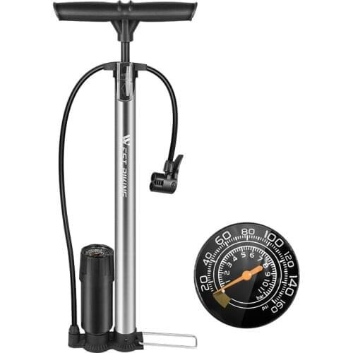Bicycle Manual Air Pump Hose Pressure Gauge Bike Accessories Suitable for Many Occasions Co2 Inflator Cycling