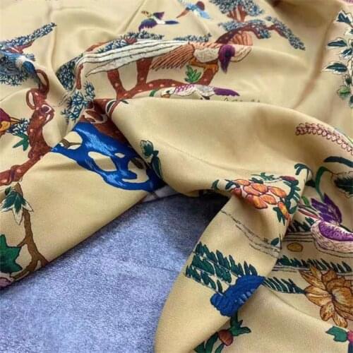 Mulberry Silk Shirt Fabric 18 Mum Custom-made Stretch Crepe De Chine Silk Dress Fabric African Print Jacquard