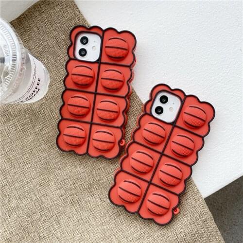 Relive Stress Push It Basketball Bubble Case for IPhone 12 Pro Max XS XR X 8 7 6 Plus SE 2020 11Pro 10 IPones Toys Silicone Case