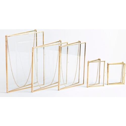 Scandinavian Minimalist 5 Pcs Gold Brass Brass Wall Hanging Photo Frame