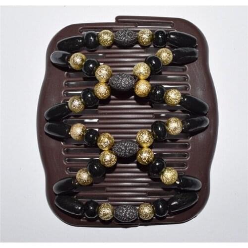 Standard comb golden and black beads 20pcs/lot african butterfly magic comb