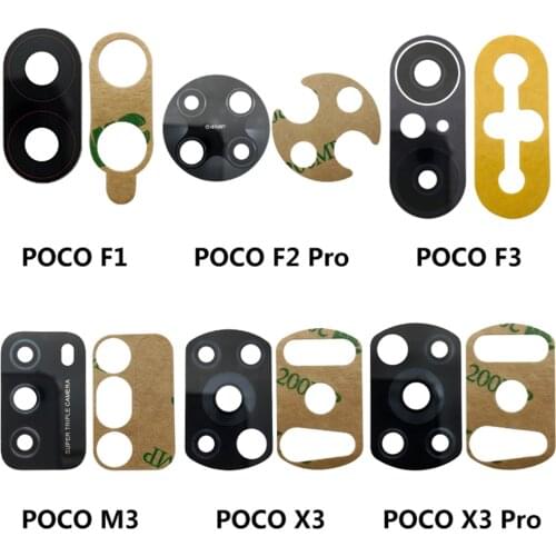 10PCS Back Camera Glass Lens For Xiaomi Poco M3 With Adhensive Sticker Phone Replacement Parts