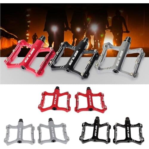Ultralight Bike Pedals MTB Mountain Bike Cycling Flat Pedals 2 Bearings Bicycle Part 9/16 in 6061 Aluminum Alloy Bike Pedals