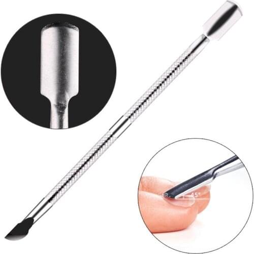 Kapmore Cuticle Remover Stainless Steel Anti Slip Professional Nail Pusher Cuticle Pusher Metal Nail Files Manicure Tools