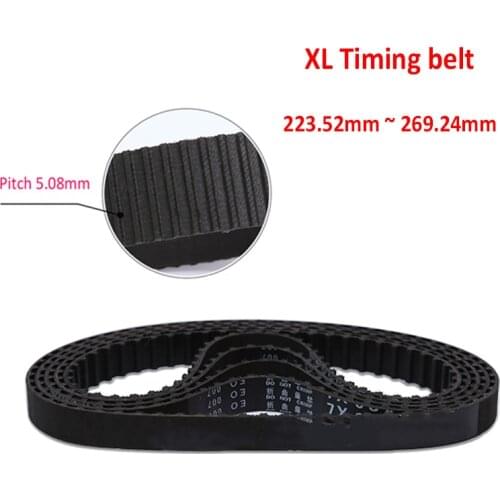 XL Synchronous Belts Rubber Timing Belt Transmission Belt Black XL Timing-belt Length 223.52mm-269.24mm Width 10/15/20mm