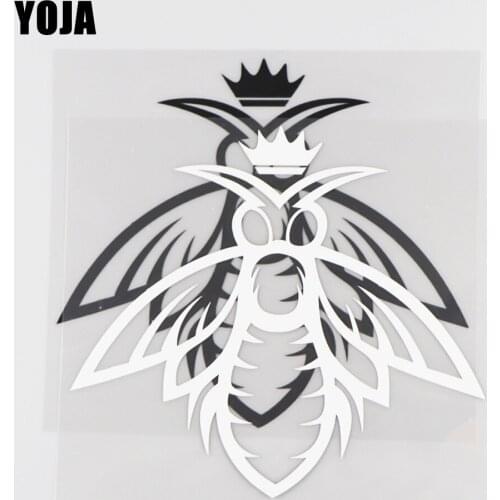YOJA 14.3×12.9CM Beautiful Queen Bee Vinyl Cartoon Animals Decal Car Stickers Black/Silver 19C-0115