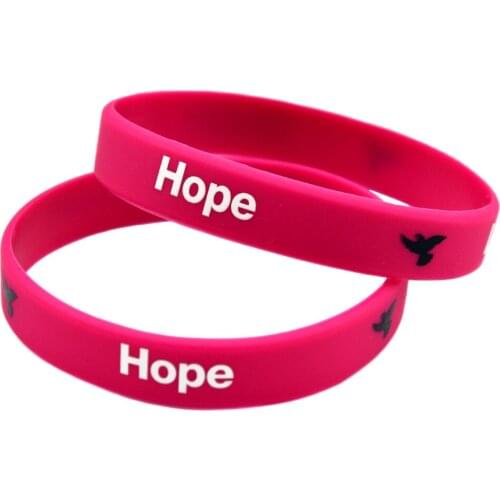 1PC Love Hope Dream Silicone Rubber Wristband Printed Logo for Peace