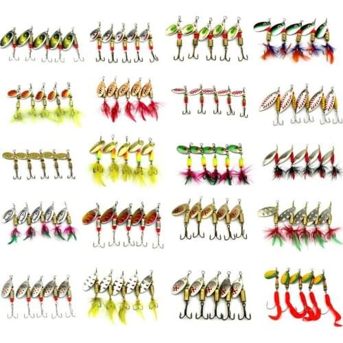 10pcs Mixed color/size Hard Metal Sequin Spinnerbait Fishing Lures Spoon Bait Fishing Tackle 20 colors