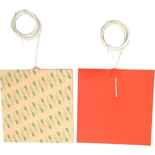 240v 200w 200*200*1.5mm silicone heat bed for 3d printer adhesive 1 side 100k thermistor 1000mm lead out from middle of 1 side