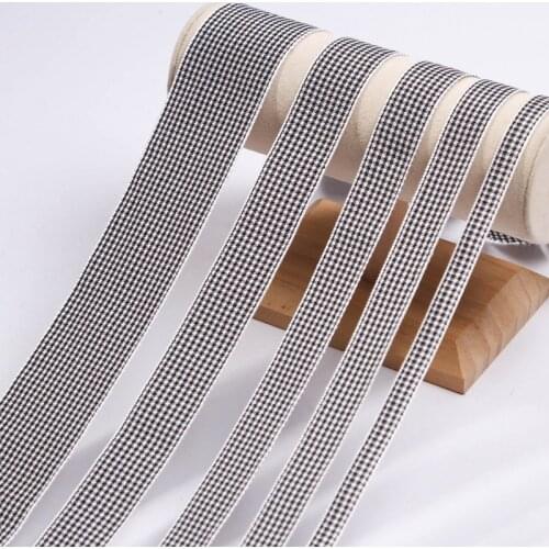 5 yards Double-sided Grid Ribbon for Diy Bow Hair Accessories Clothing Hat Decoration Flowers Gift Packaging Materials