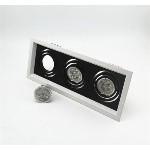 Free Shipping 3pcs/lot Commercial Light Fitting 3 heads back Rings Fitting Kit Black Frame Gu10/Mr16 Spotlight led Fixture