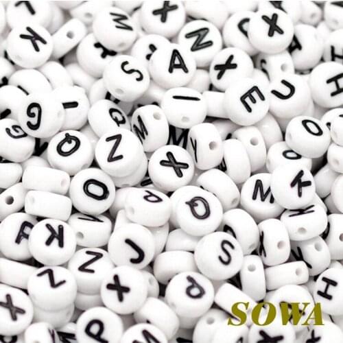 Free Shipping 7mm 100pcs/lot White Color Mixed Alphabet/ Letter Acrylic Cube Beads for DIY Loom Rubber Bands Charm Bracelets