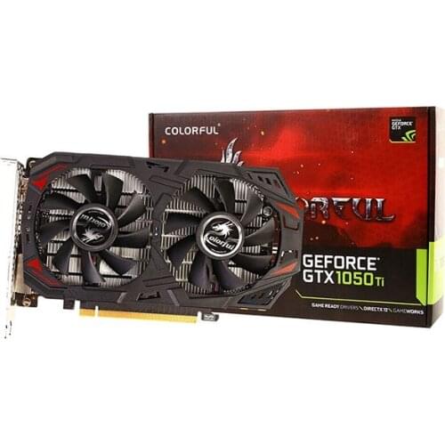 Colorful GeForce GTX1050Ti 4GD5 GTX 1050Ti 14nm 4G GDDR5 128bit 75W DVI HDMI DP Support AMD Intel Desktop CPU Motherboard