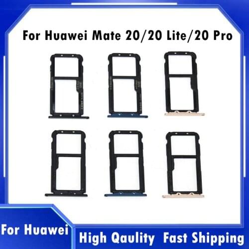 Black Blue Gold For Huawei Mate 20 Lite Micro Sim Card Holder Slot Tray Replacement Adapters For Huawei Mate 20 Sim Card Tray