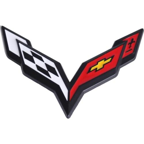 For Chevrolet Corvette C7 ZR1 Stingray 3D Silver/Black/Gold Metal Emblem Badge Car Emblem