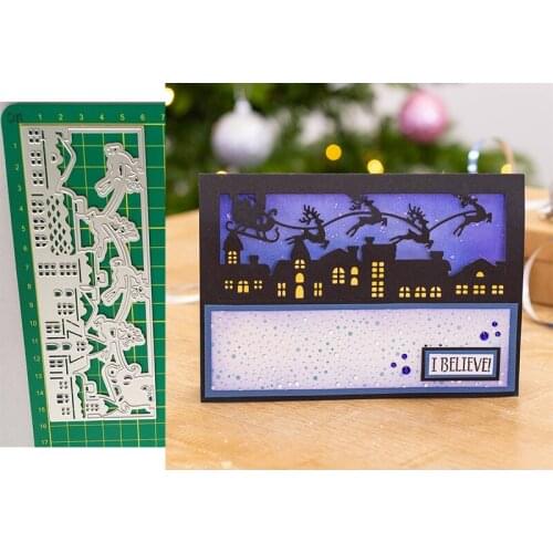 House Christmas Sleigh Deer New Metal Cutting Dies Knife Mould Scrapbook Album Greeting Card Decoration DIY Handmade Art